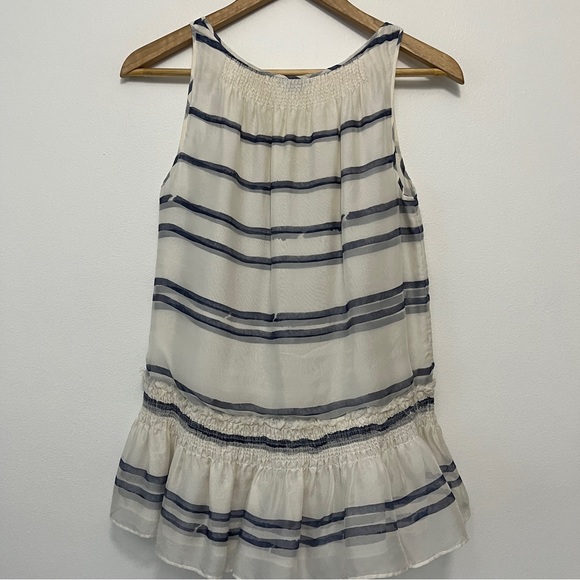 Theory Stripped Blue & White Tank Top Size Petite - Picture 5 of 8